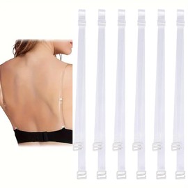 Thsinde Clear Bra Straps, 3-Pairs Invisible Non-Slip Adjustable Bra Straps For Strapless Bra (10mm) Bra Strap Holders Non Slip