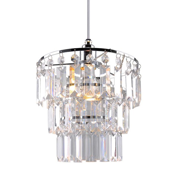 SHINY STAR Crystal Light Shade, Modern Chrome Chandelier Ceiling Pendant