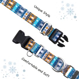 Fidohug Reflective Martingale Collar with Buckle Shark Starfish Ethnic Stripe Adjustable Designer Dog Collars (Underwater World, Medium)