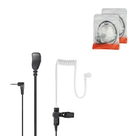 Hoornie Radio Headset (2-Pack) for Motorola TLKR and TalkAbout Series TLKR-T60, TLKR-T61, TLKR-T62, TLKR-T72, TLKR-T80, TLKR-T81, T82 Extreme, TLKR T92 H2O with 10 (x2) Ear Plugs