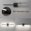 Coinmit 28In Black Bathroom Vanity Light Over Mirror 22W 360°Rotatable