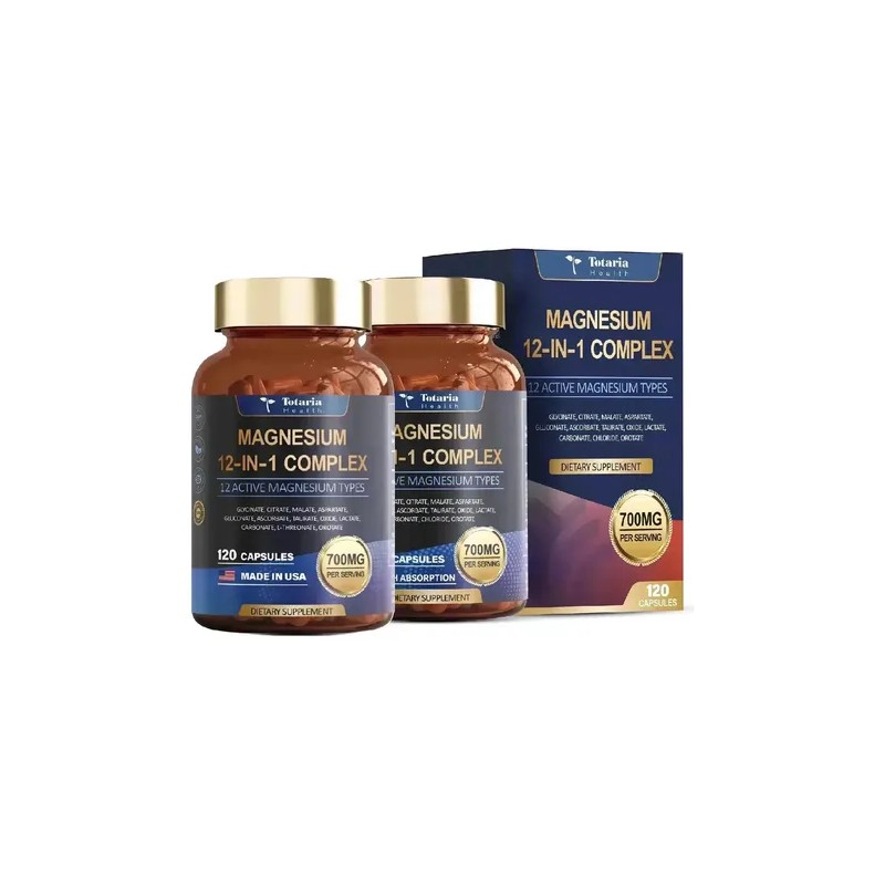 2pcs Totaria Health Complejo Magnesio 700mg Suplemento