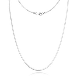 Silver Chain Necklace for Women, 2mm Chain Necklace for Women, 20 inch, Trendy of Gifts for Mom Friends