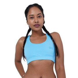 Sportkind Girls & Women's Sports Tennis Padel Fitness Bra Medium Support, lightblue