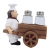 French Chef with Wheelbarrow Salt and Pepper Shaker Holder, Cute