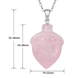 mookaitedecor 2pcs Purple Amethyst Necklace Pink Rose Quartz Crystal Necklace Hazelnut Pendant Necklace for Women, Semi Precious Stone Necklace Reiki Healing Crystal Necklace Unique Jewellery Gift