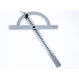 PIMALDAUM® Angle Bevel, Bevel, Protractor 10-170° with Adjustable Rail, for Professional Measuring or Marking Angles and Angle Degrees (Metal, 150 x 300 mm)