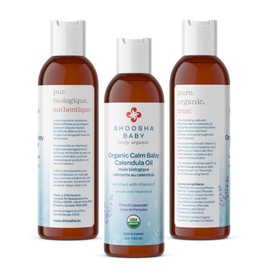 Shoosha Organic Calendula Oil French Lavender, for Babies, Real Calendula Oil, Calendula Massage Oil Moisturizer, Hypoallergenic, Gluten-Free, 100% Biodegradable
