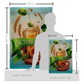 Ornament Collection It Oktoberfest Burlap Garden House Flag Kit Beverages Beer Happy Hour Game Pong Party Ale Lager Craft Decoration Banner Small Yard Gift Double-Sided, Made in USA
