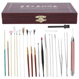 20pcs Stainless Steel Earwax Remover Kit,Ear Wax Removal Spoon Curette Tweezers Cleaning Tool,Storage Box Ear Picking Tools Retro Copper Buckle Earwax Removal Aid