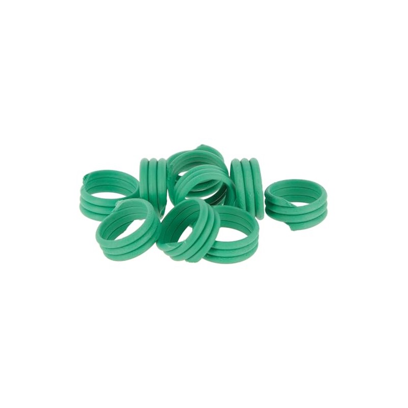 Kerbl Hobbyfarming Spiral Rings 12 mm Green Plastic Pack of