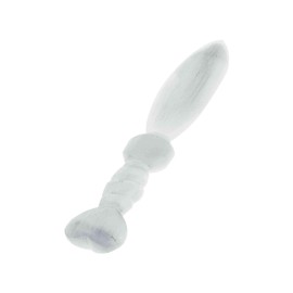 NKlaus Selenit Energiestab 30 x 5 cm – weißer Naturstein mit Strukturgriff – ideal für Meditation, Rituale und energetische Reinigung – spirituelles Dekoobjekt 16666