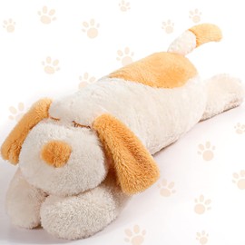23.6 Inch Large Stuffed Dog Plush Animal Toy Soft Shiba Inu Plush Pillow Kawaii Hugging Body Stuffed Animals Puppy Sleeping Body Pillow Christmas Birthday Gifts for Kids Girlfriend (Beige, 43.3 Inch)