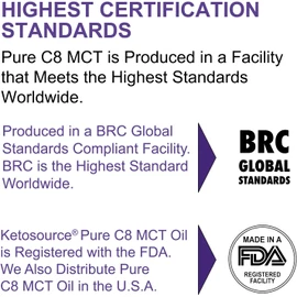 Pure C8 MCT Oil | Boosts Ketones 4X Versus Other MCTs | Supports Keto & Fasting | Highest 99%+ Purity | 100% Coconut Sourced | Vegan Safe & Gluten Free | Premium Lab Tested Purity | 1000ml Ketosource®