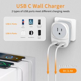 (Two Packs in a Box) UK Travel Plug Adapter, G-Type Power Socket Adapter with 2 USB Ports for USA to Dubai Scotland UK London England Ireland Hong Kong Kenya