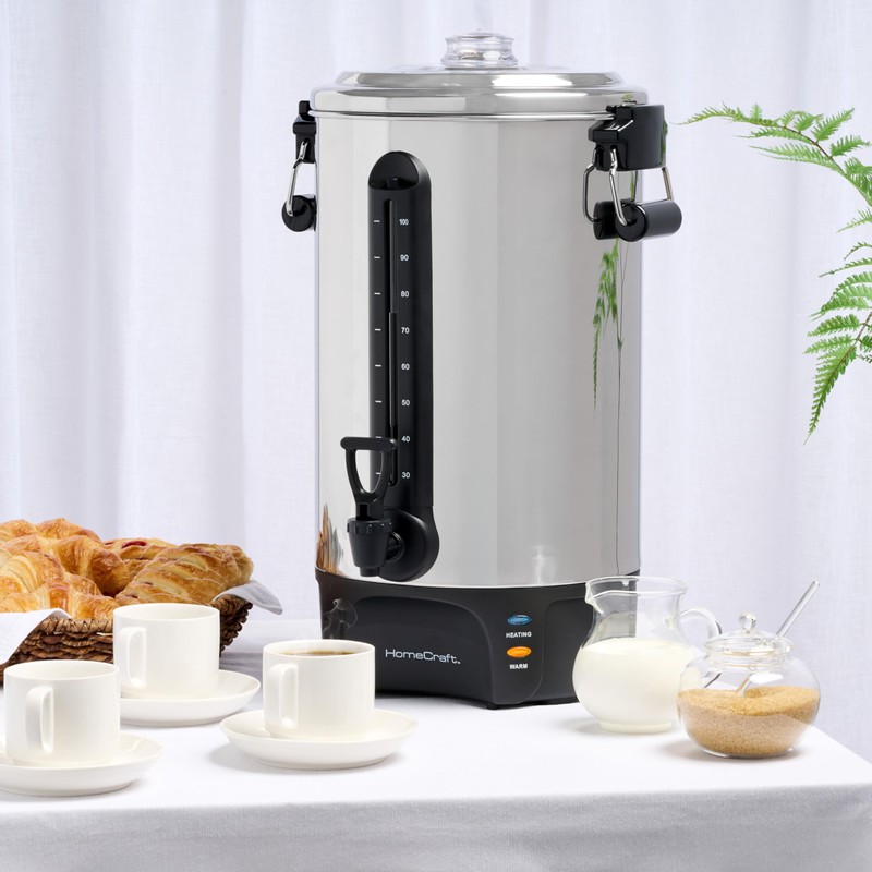 Homecraft 100-Cup Coffee Urn and Hot Beverage Dispenser with Dripless