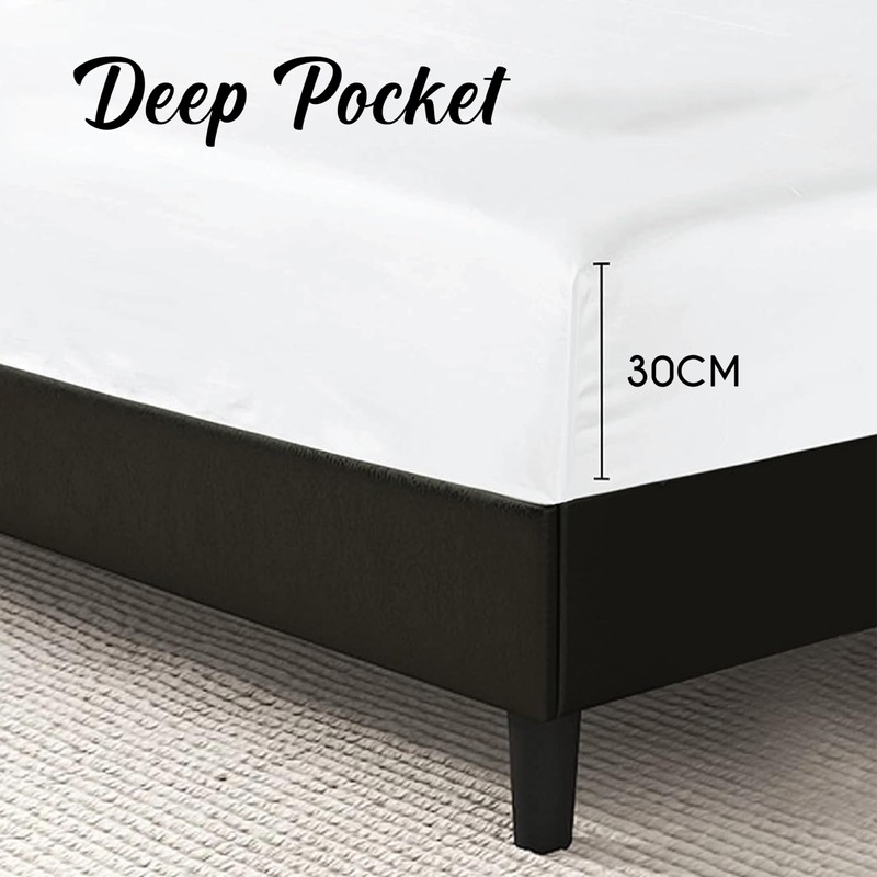 Funky Gadgets Double Fitted Sheet, White 300 Thread Count 100%