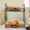 Modesign 2-Tier Fruit Basket for Kitchen, Wooden Fruit Holder for