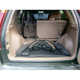 EACCESSORIES EA Rear Trunk Organizer Cargo Net for Honda CR-V 2002-2006 – Floor Style Cargo Net for SUV - Premium Mesh Elastic Car Trunk Organizer Vehicle Carrier Storage - Compatible with Honda CR-V