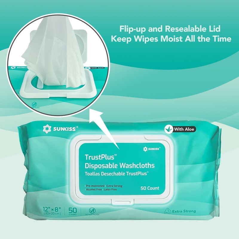 SUNKISS Trustplus Wet Wipes for Adult, Extra Thick 20 x