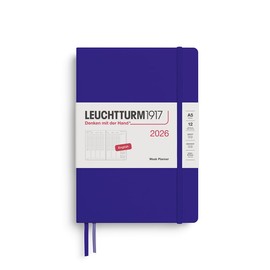 LEUCHTTURM1917 372764 Week Planner Medium (A5) 2026, 12 Months, Ink, English