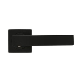 Amig - Door Handle Set | Model CADIZ | 52 x 124 mm | with Bocallave | Elegant and Simple Design | Ergonomic Handle | Zamak Black Matt