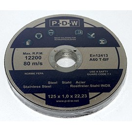 100 INOX Cutting Discs for Cutting or Angle Grinder Diameter 125 mm Shaft Diameter Stainless Steel Flex Discs