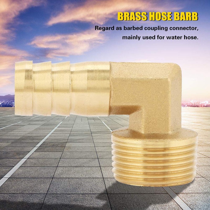 3/4 Inch Brass Barb Fittings 90 Degree Angle Male Thread