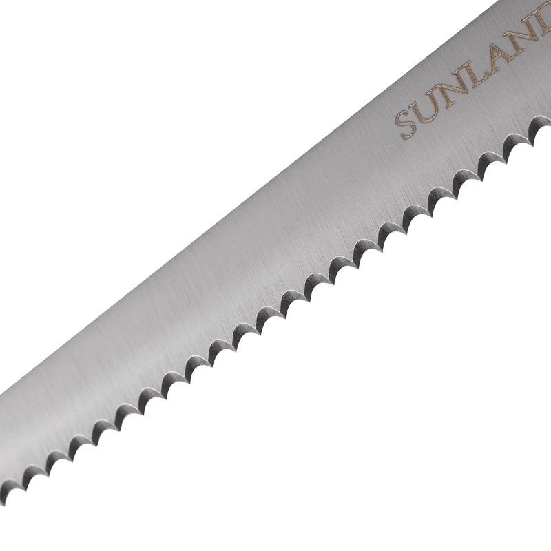 SUNALND Steak Knives Set,Micro Serrated Edge Full Tang Triple Riveted