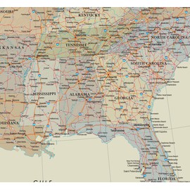 24x36 United States, USA Contemporary Premier Wall Map Poster (24x36 LAMINATED)