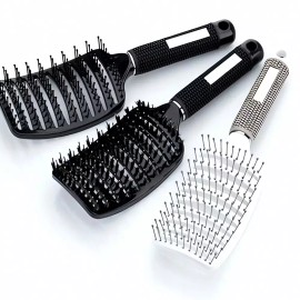 파마 곱슬머리 왕빗 브러쉬 헤어 스타 일링 빗 컬링 도구 미용 기구 케어 제품 빗질 용품 [검정] Perm Curly Hair Large Comb Brush Hair Styling Curling Tool Beauty Care Product Combing Supplies [Black]