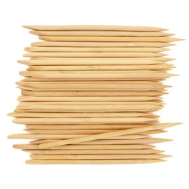 BambooMN 15cm 5mm Nail Cuticle Pushers/Cuticle Remover, Bamboo Wooden Stick, 20 Pieces