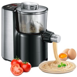 Electric Pasta Maker Machine with 9 Noodle Shapes – Automatic Noodle Maker for Homemade Spaghetti, Macaroni, Fettuccine, Dumpling Wrappers – Easy to Use and Clean Pasta Machine