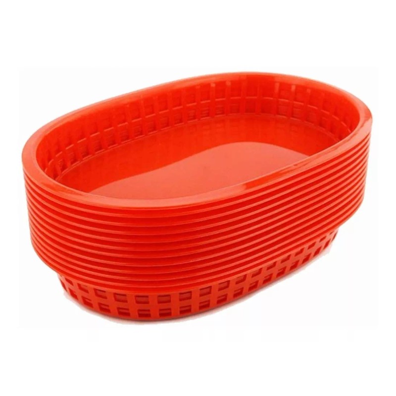 Dilitools Paquete De Canasta Plástica 27.5 Cm Comida Rápida Fast