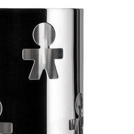 Alessi Girotondo AKK09 - Design Grissinibehalter mit Durchbrochener Dekoration, Edelsthl, Poliert, Silber, 9 x 9 x 15 cm