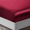 TREELY 6 Piece Satin Sheets King Size Silky Smooth Burgundy