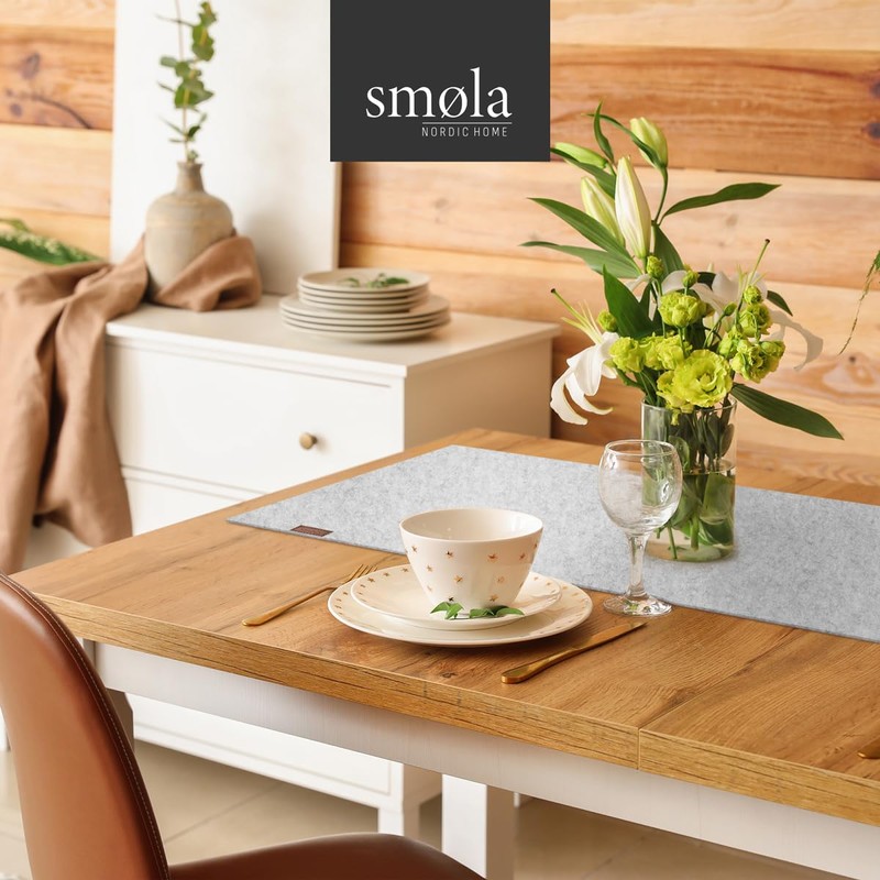 smøla Design Table Runner Grey Felt I 100 x 30