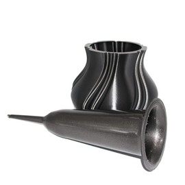 Grave Vase with Decorative Rosette Avalon (Anthracite)
