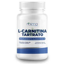 NAIMA L-Carnitina Tartrato, 60 Cpsulas  Suplemento Alimenticio 100 Puro Ingredientes Naturales, Sin Aditivos  Energa, Rendimiento Fsico y Bienestar...