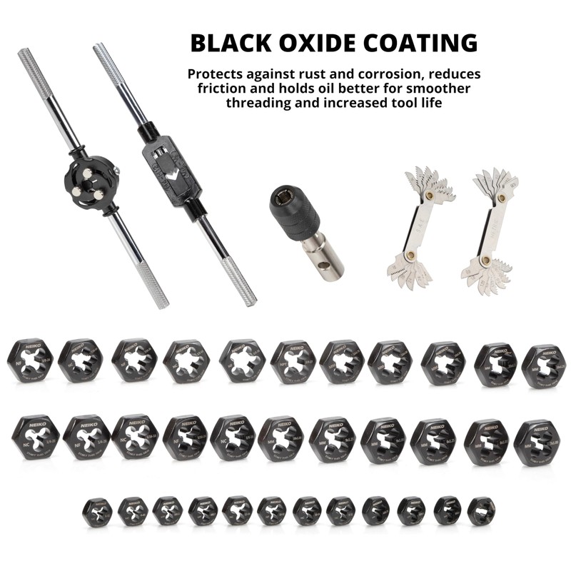 NEIKO Tap and Die Set, 76 Piece, Metric and Standard,
