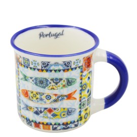 Vibrant Portuguese Sardine & Azulejo Design Ceramic Espresso Cup