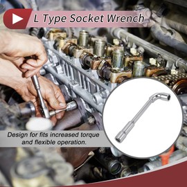 HEROFFIX 1 Pcs Socket Wrench Spanner Socket Remover 13.1x3.5cm Alloy Steel Hexagon 9mm for Car Motorcycle Dirtbike Repair L Shaped Wrench Sleeve Double Ended