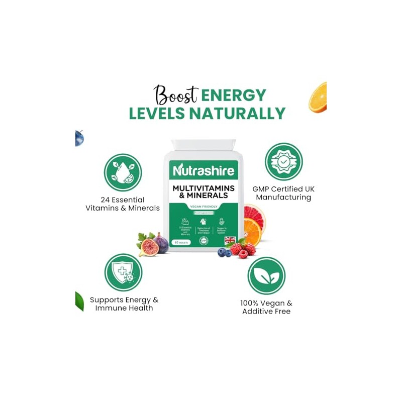 Vegan Multivitamins and Minerals – 60 Multivitamin Tablets for Men