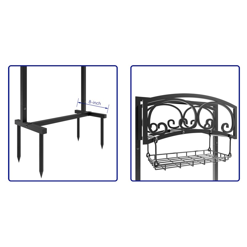 CALIDOLA Freestanding Garden Hose Holder - Heavy Duty Metal Stand