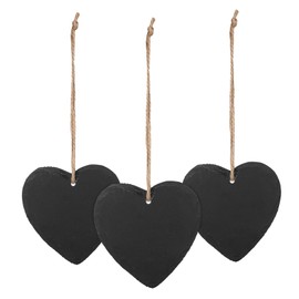 STOBOK 3pcs Heart Slate Label Mini Chalkboard Hanging Sign Slate Tags Plant Hanger Chalkboard Markers Chalkboard Signs Double Sided Chalkboard Tags Wedding Party Decorations
