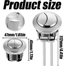 4Pcs 38mm Toilet Tank Push Button, Dual Push Flushing Toilet Button, Toilet Tank Button Replacement with Thread Diameter, 1.5Inch