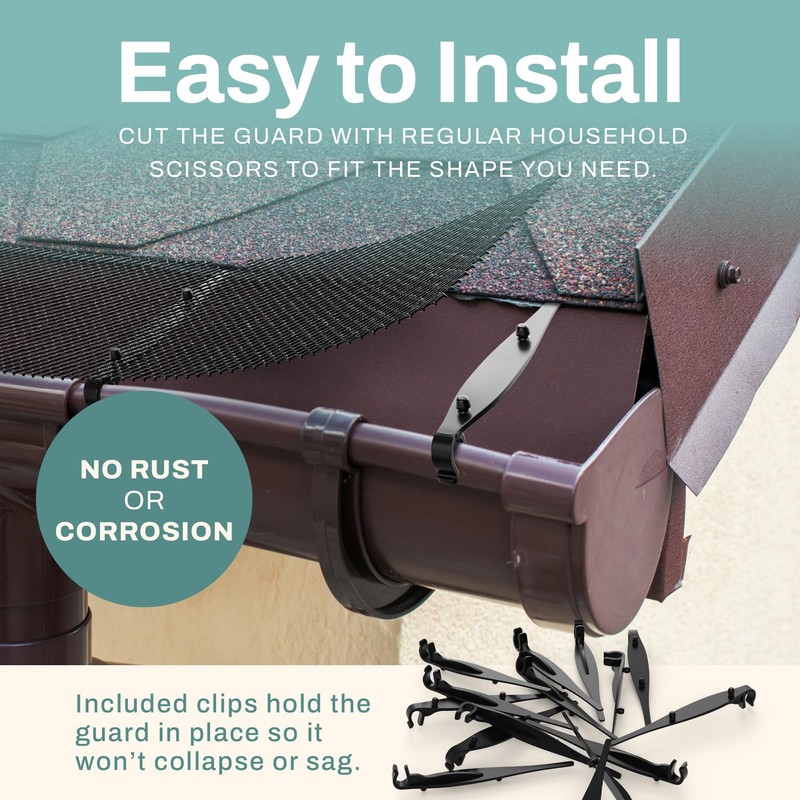 Home Intuition 2-Pack Leader and Gutter Guard from Leaves, Twigs,