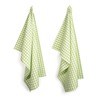 FILU Tea Towels (100% Cotton, Pack of 8, Light Green/White