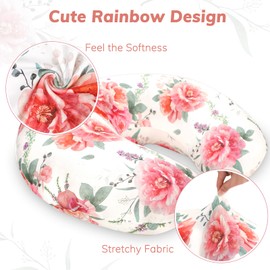 Pea Pod Nursing Pillow Cover Soft & Stretchy Removable Slipcover for Breastfeeding Pillows, Comfortable Nursing Pillow Case for Newborn, Snug Fit, Washable Feeding Pillow Slipcovers in Stylish Floral