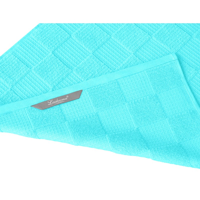 Lashuma Lisbon Hand Towel Set, Turquoise, 3 x Terry Towelling